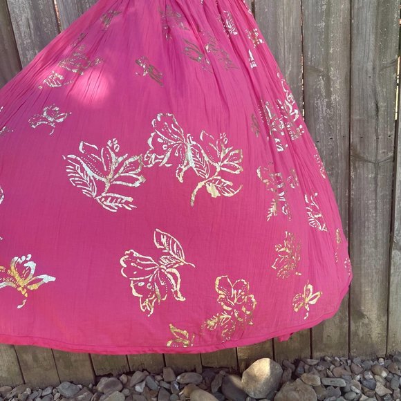 Free People Baja Babe Midi Dress in Hot Pink Sz M - Picture 5 of 13